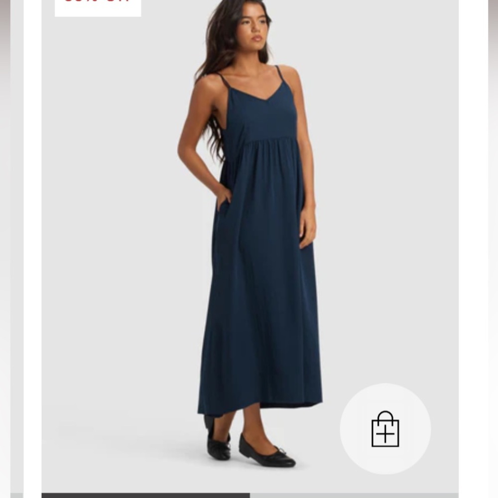 NWT Cozy Earth Navy Maxi Dress with Spaghetti Straps